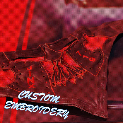 Custom Embroidery | Leather Face Motorcycle Gear